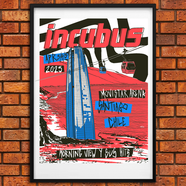 Incubus - Poster Art exclusivo Santiago 2025