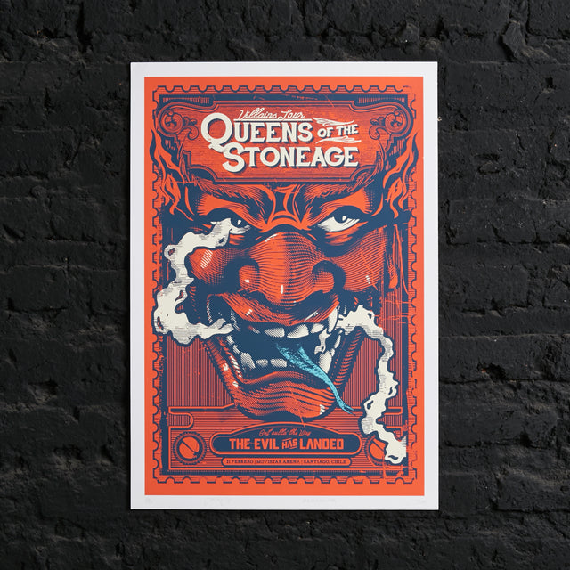 Póster Queens Of The Stone Age Villans Tour The Evil Has Landed