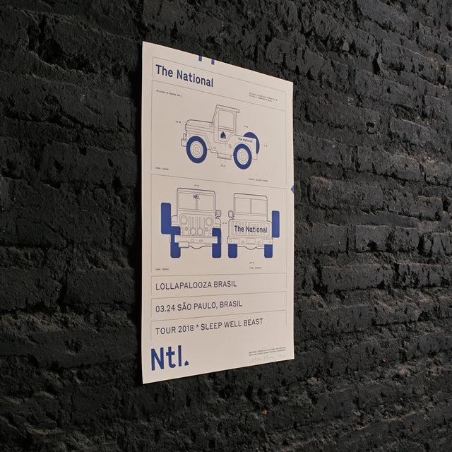 Póster The National Sleep Well Beast Lollapalooza Sao Paulo 2018
