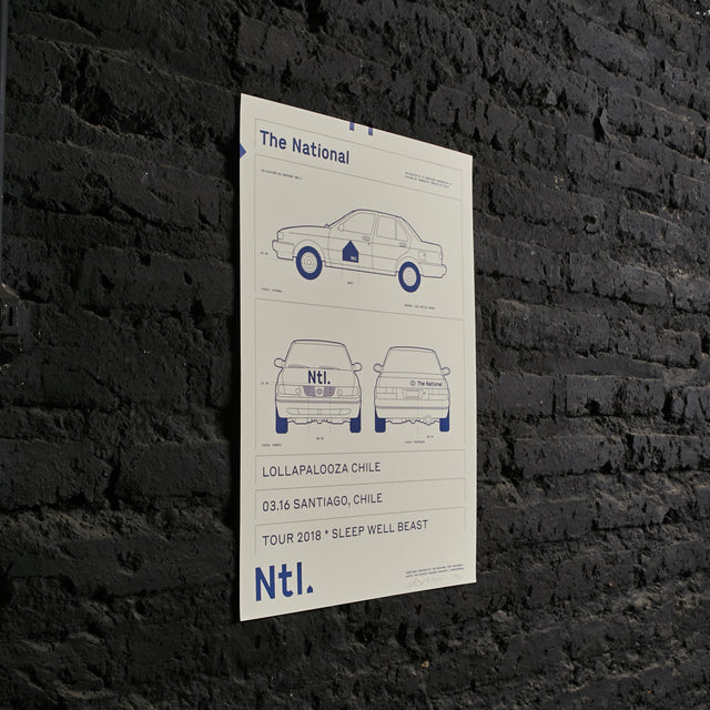 Póster The National Sleep Well Beast Lollapalooza Santiago 2018