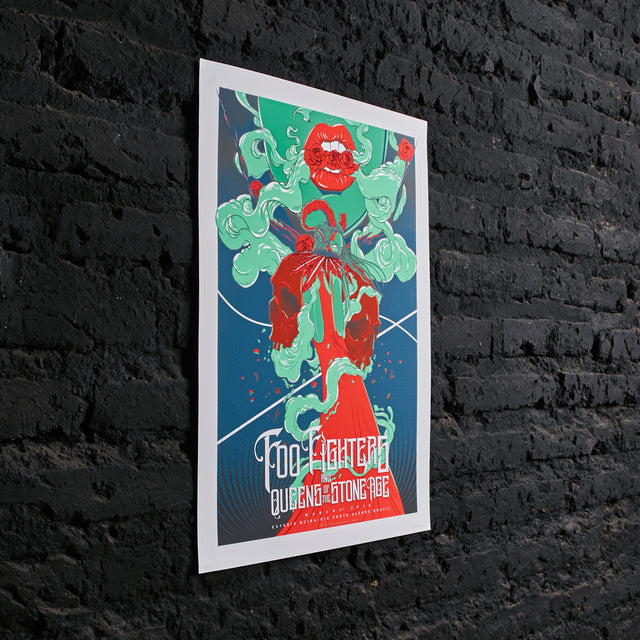 Póster Foo Fighters - Queens Of The Stone Age Estadio Beira Porto Alegre 2018