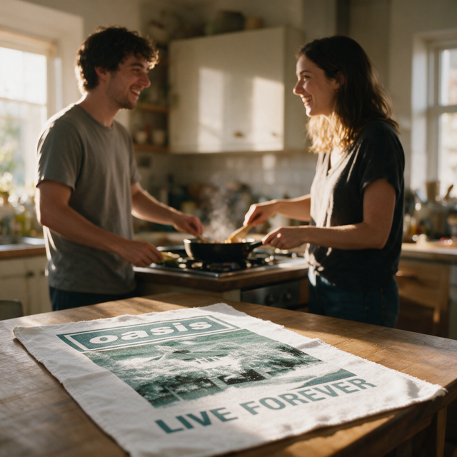 Oasis Live 25'- Tea Towel Live Forever