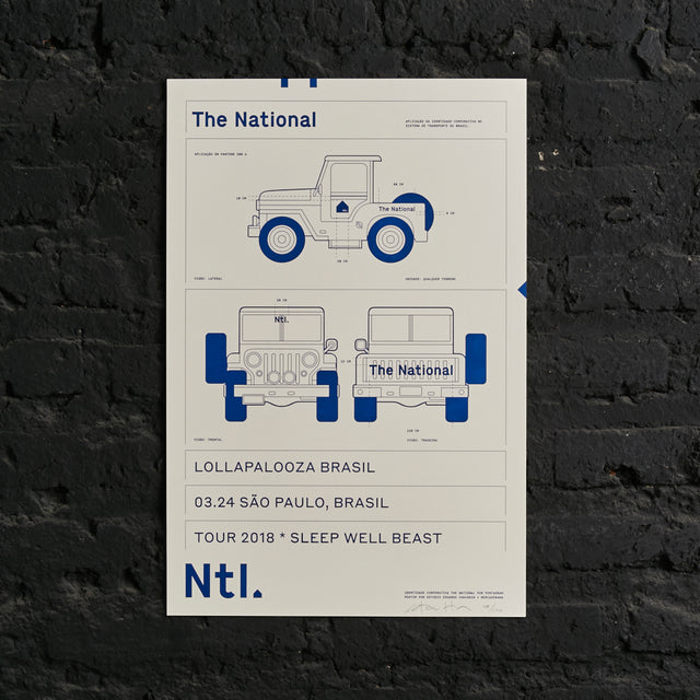 Póster The National Sleep Well Beast Lollapalooza Sao Paulo 2018