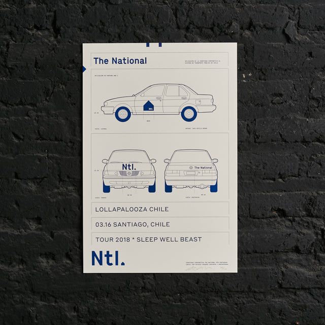 Póster The National Sleep Well Beast Lollapalooza Santiago 2018