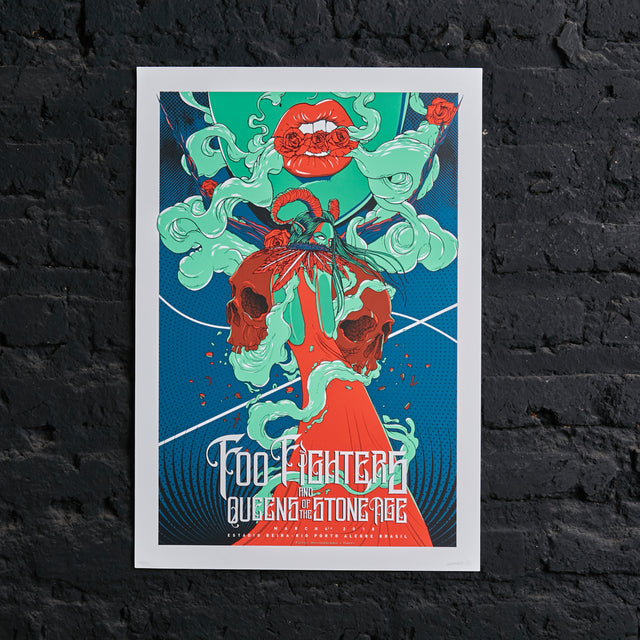 Póster Foo Fighters - Queens Of The Stone Age Estadio Beira Porto Alegre 2018